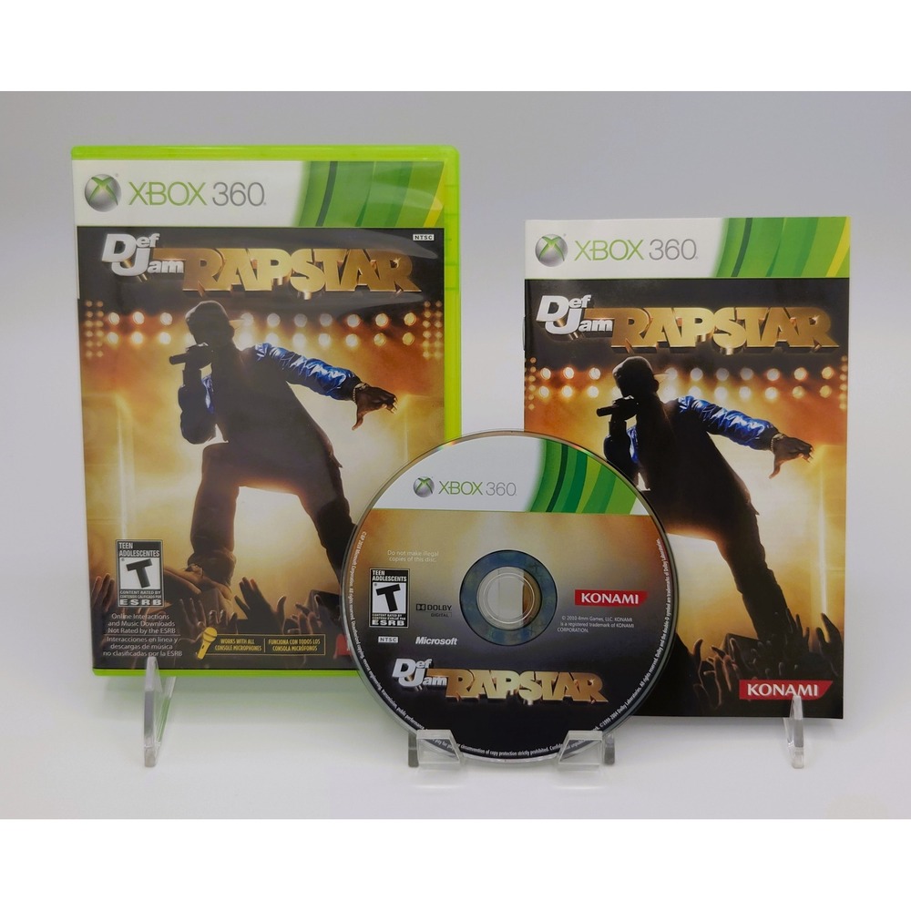 Def Jam Rapstar - Xbox 360 - CIB w/ Manual - Tested - Konami Hip Hop Karaoke